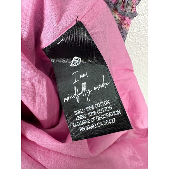 Nic + Zoe Petal Patch Seersucker Floral Pink Grey Midi Dress Size Large - Picture 8 of 9